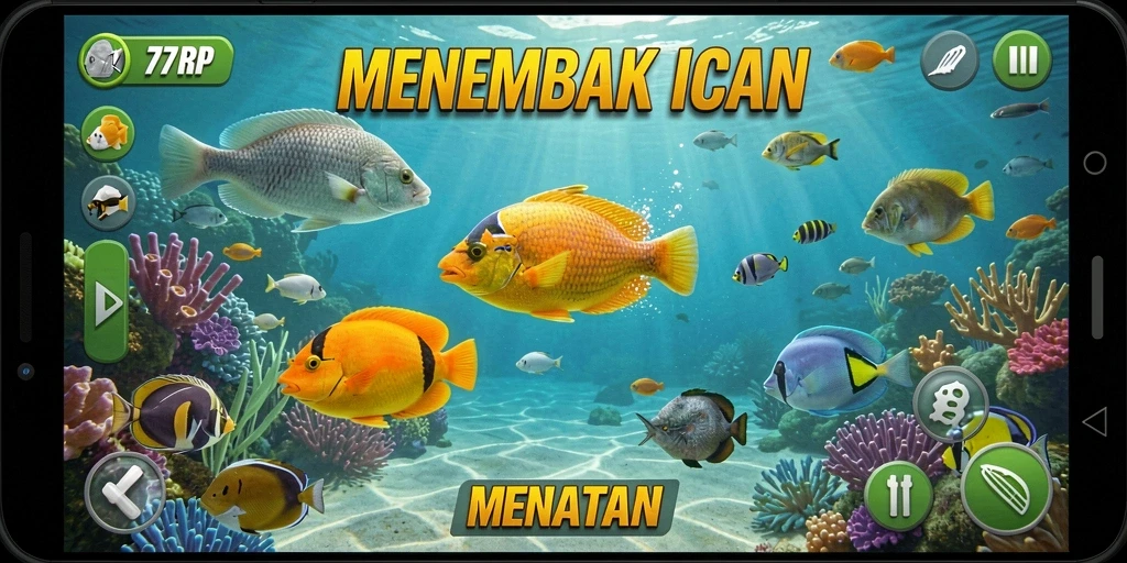 Tampak serunya gameplay menembak ikan di 77RP.