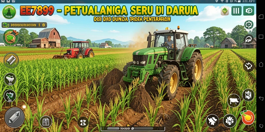 Screenshot permainan EE789 menampilkan aktivitas bertani yang seru dan interaktif.