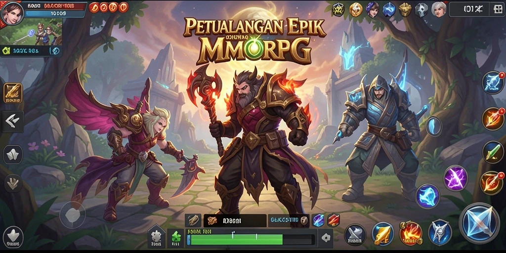 Screenshot GACOR108 menampilkan aksi seru dalam pertempuran MMORPG.