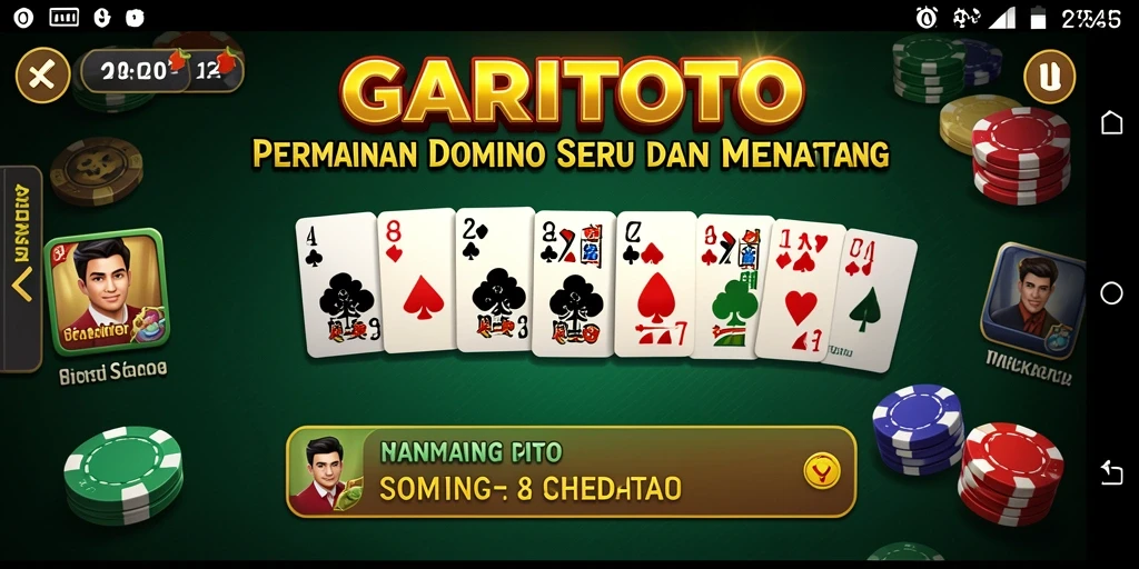 Tampilan gameplay GARITOTO yang mendebarkan dalam permainan Domino.