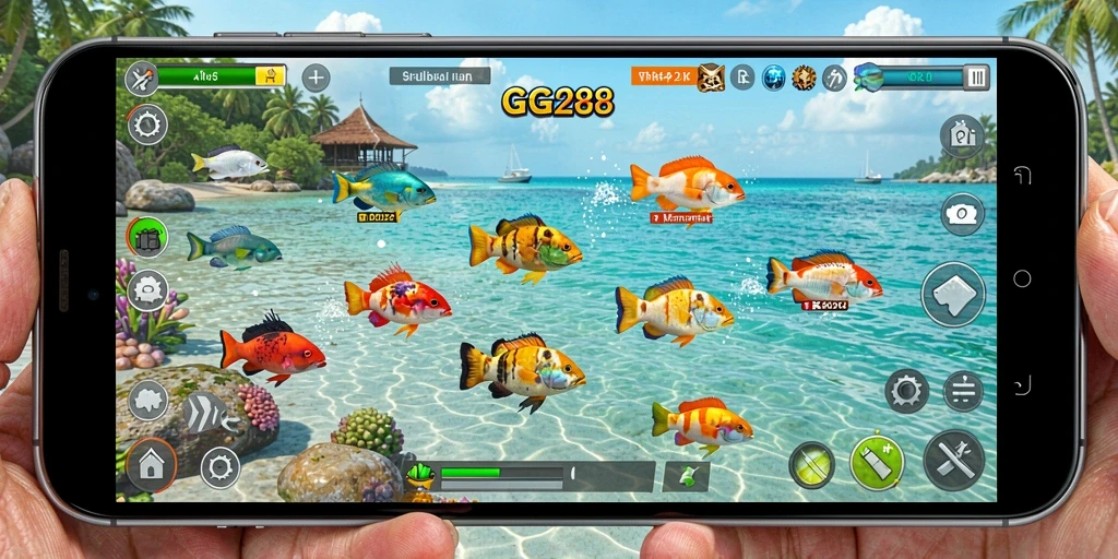 Tampilan gameplay seru Tembak Ikan di GG288.
