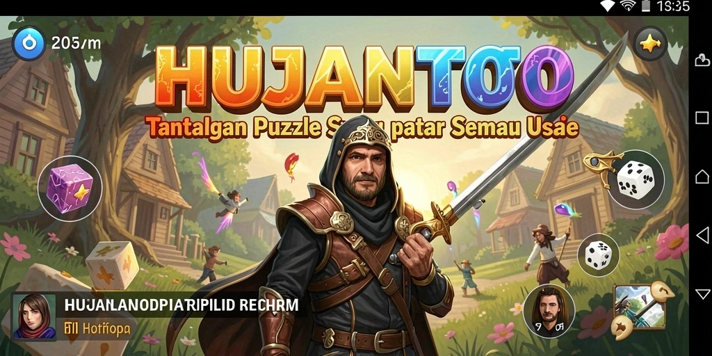 Tampilan gameplay HUJANTOTO yang menantang dan seru.