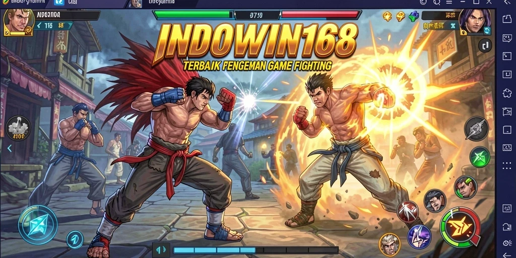 Screenshot gameplay INDOWIN168 menampilkan aksi bertarung yang seru dan intens.