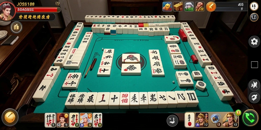 Tampilan gameplay seru JOSS188 dalam permainan Mahjong.
