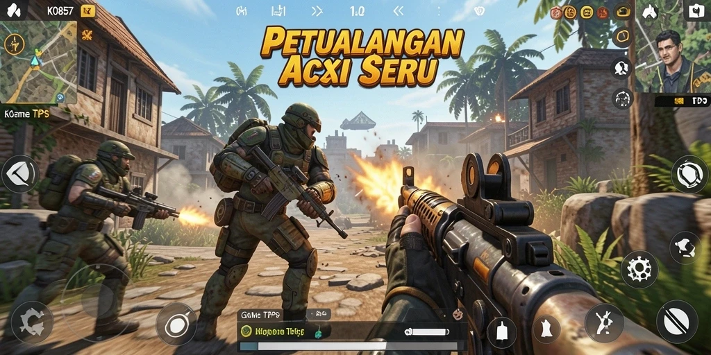 Tampilan gameplay seru dari KO857 yang menampilkan aksi TPS yang mendebarkan.