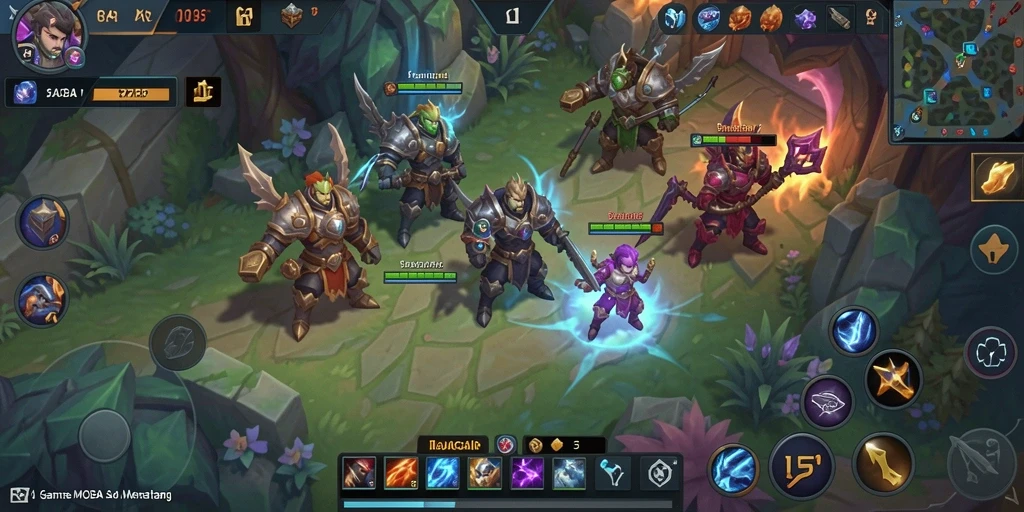Screenshot RAJACAIR menampilkan aksi pertempuran seru dalam mode MOBA.