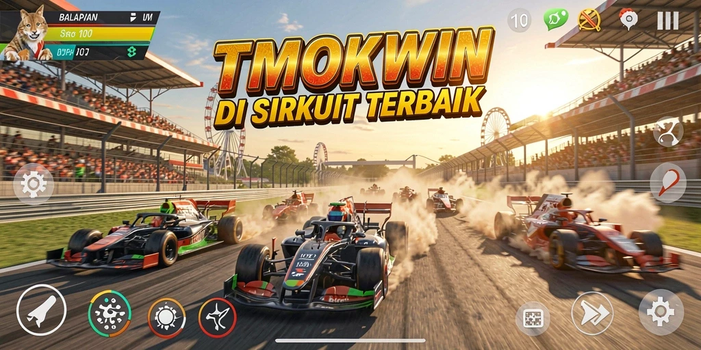 Gameplay Racing mendebarkan dengan mobil dan lintasan yang menantang di TMOKWIN.