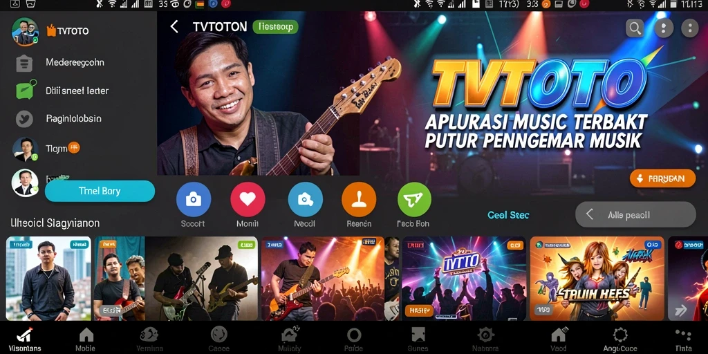 Tampilan gameplay TVTOTO dengan fitur musik interaktif.
