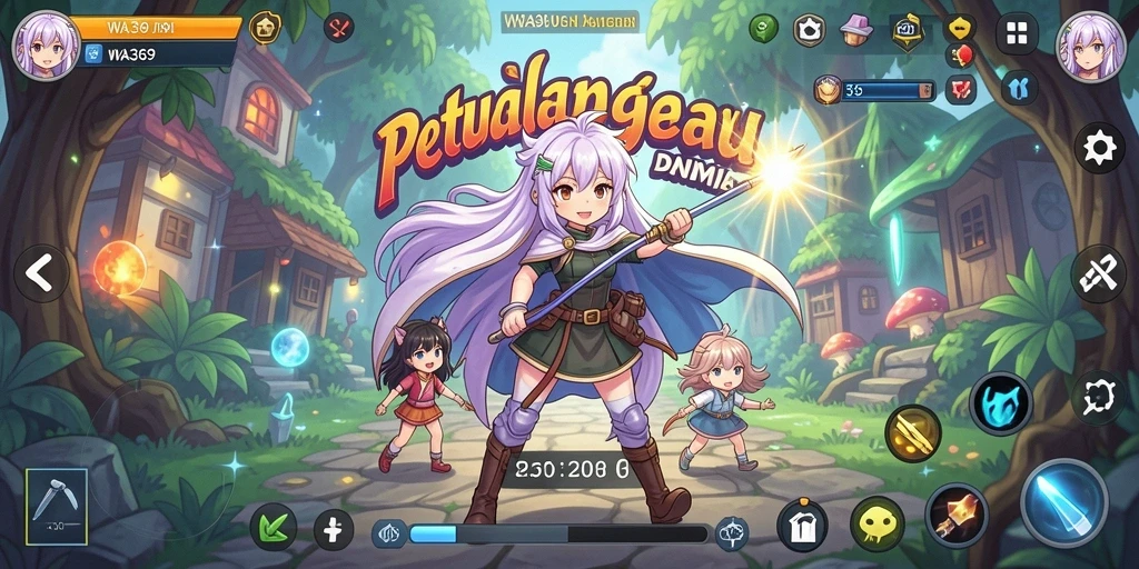 Screenshot menunjukkan karakter utama WA369 dalam aksi anime yang dinamis.