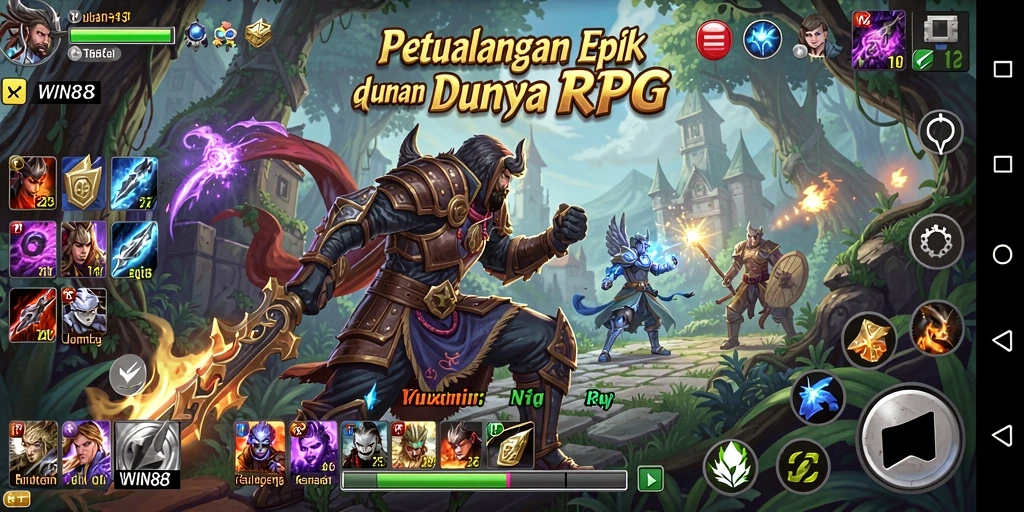 Tampilan gameplay epik dalam dunia RPG yang mengagumkan.