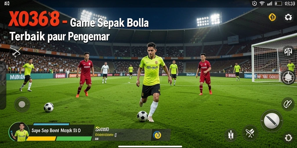 Menampilkan aksi seru pertandingan sepak bola di XO368.
